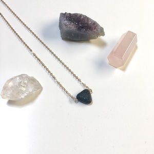 Ecclectically Curated Jewelry - Minimalist Triangle Lava Bead Diffuser Necklace Ecclectically Curated Jewelry - Minimalist Triangle Lava Bead Diffuser Necklace